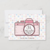 Oh Magnetisch! Roze pastel camera Notitiekaartje (Voorkant)