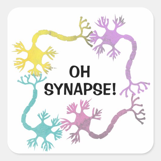 Oh Magnetisch! Science Neuron Biology Teacher Funn Vierkante Sticker (Voorkant)