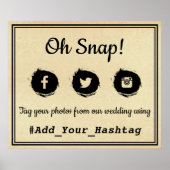 Oh Magnetisch! Sociale media hashtag Weddenschap Poster (Voorkant)