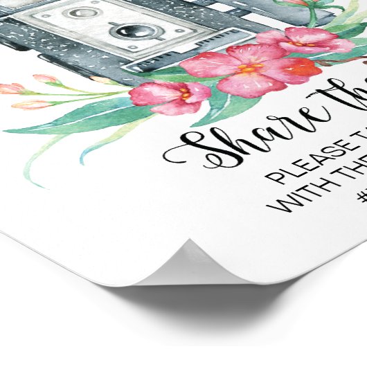 Oh Magnetische  camera Hashtag Weddenschap Poster (Hoek)