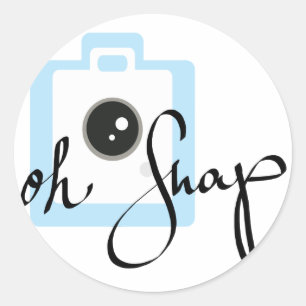 Oh Magnetische camera Ronde Sticker