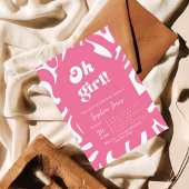 Oh meid! Roos roze Geruit Gingham baby shower Kaart