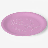 Oh meisje Baby shower lichte cerise roze elegant Papieren Bordje (Gekanteld)
