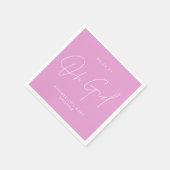 Oh meisje Baby shower script cerise roze elegant Servet (Hoek)