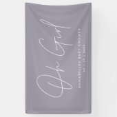 Oh Meisje Baby shower script modern lila elegant Spandoek (Verticaal)