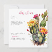 Oh Meisje Cactus Baby shower Square Kaart (Voorkant)