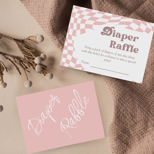 Oh meisje! Gingham Luier Raffle Baby shower | Plai Informatiekaartje