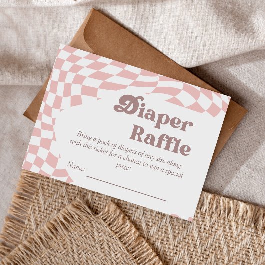 Oh meisje! Gingham Luier Raffle Baby shower | Plai Informatiekaartje