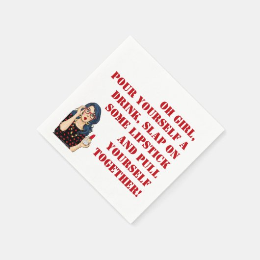 "Oh meisje!" Grappige cocktail servetten (Hoek)