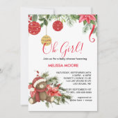 Oh meisje kerst winter baby shower kaart (Voorkant)