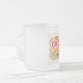 "OH MEISJE" MATGLAS KOFFIEMOK (Voorkant links)