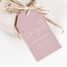 Oh meisje minimalistisch modern Baby shower dank j Cadeaulabel