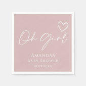 Oh meisje minimalistisch modern Baby shower Servet (Voorkant)