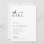 Oh Meisje Modern Minimalistisch Script Baby shower Kaart (Voorkant)