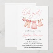 Oh meisje roze Baby shower Kaart (Voorkant / Achterkant)