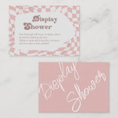 Oh meisje! Roze geruit | Gingham Display Douche Informatiekaartje (Voorkant / Achterkant)