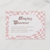 Oh meisje! Roze geruit | Gingham Display Douche Informatiekaartje (Voorkant)