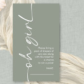 Oh Meisje Sage Luier Raffle Baby shower Informatiekaartje