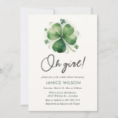 Oh meisje St. Patricks Day Baby shower Kaart (Voorkant)
