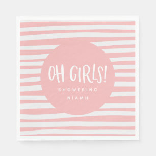 Oh meisjes, baby shower-tweeling-servetten servet