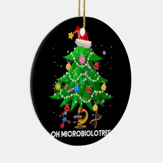 Oh Microbiolotree Microbioloog Kerstboom MI Keramisch Ornament (Rechts)
