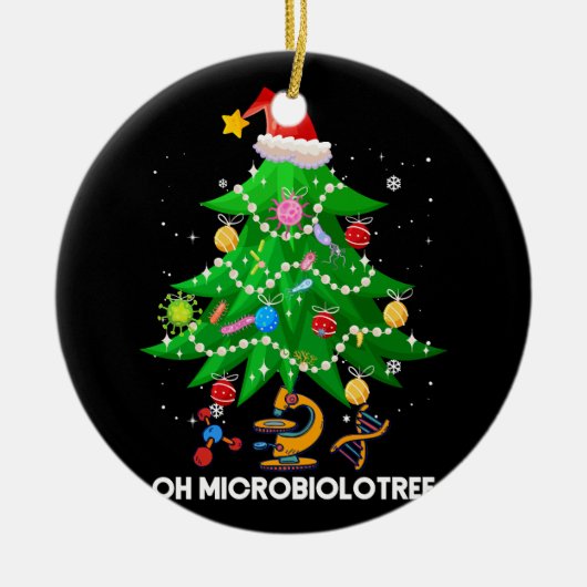 Oh Microbiolotree Microbioloog Kerstboom MI Keramisch Ornament (Voorkant)