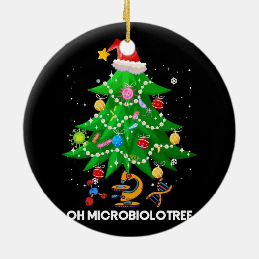 Oh Microbiolotree Microbioloog Kerstboom MI Keramisch Ornament (Achterkant)