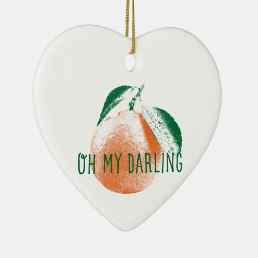 Oh mijn Darling Clementine Ceramic Heart Ornament (Rechts)