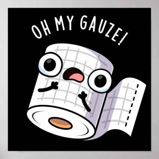 Oh Mijn Gaas Grappige Eerste Hulp Pun Donkere BG Poster (Voorkant)