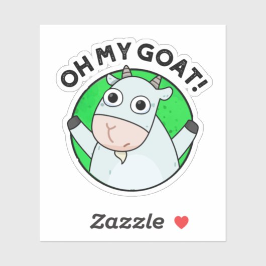Oh mijn geit Funny Animal Pun Sticker (Vel)