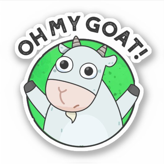 Oh mijn geit Funny Animal Pun Sticker (Voorkant)