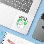Oh mijn geit Funny Animal Pun Sticker (Laptop met iPhone)