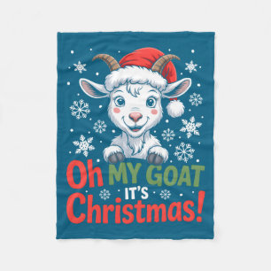 Oh Mijn Geit Het Is Kerstmis Cartooneske Boerderij Fleece Deken