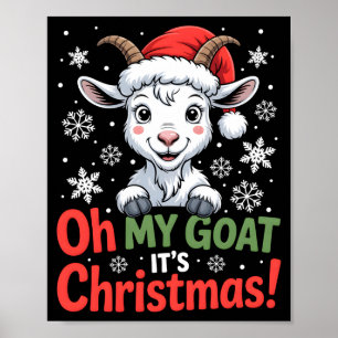 Oh Mijn Geit Het Is Kerstmis Cartooneske Boerderij Poster