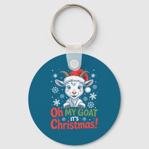 Oh Mijn Geit Het Is Kerstmis Cartooneske Boerderij Sleutelhanger
