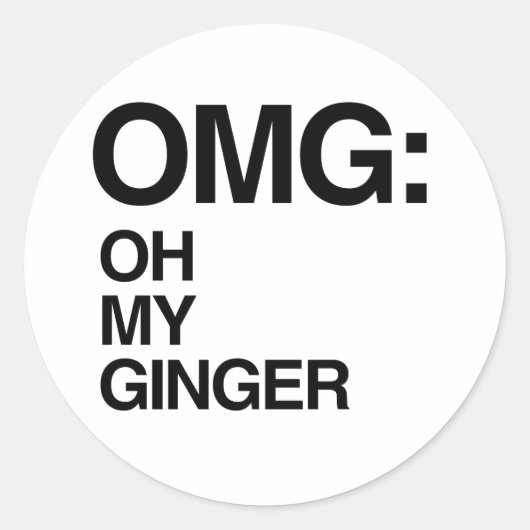 OH MIJN GEMBER RONDE STICKER (Voorkant)