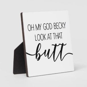 Oh mijn God Becky Farmhouse Funny Bathroom Sign Fotoplaat