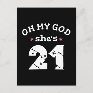 Oh mijn god, ze is 21 jaar oud briefkaart