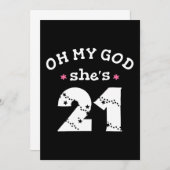 Oh mijn god, ze is 21 jaar oud kaart (Voorkant / Achterkant)