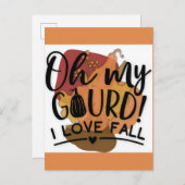 Oh mijn Gourd Funny Ik hou van Herfst Briefkaart (Voorkant / Achterkant)