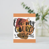 Oh mijn Gourd Funny Ik hou van Herfst Briefkaart (Staand voorkant)