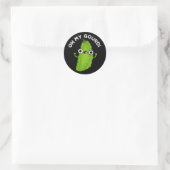 Oh Mijn Gourd Funny Veggie Pun Dark BG Ronde Sticker (Tas)