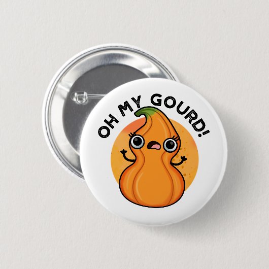Oh Mijn Gourd Funny Veggie Pun Ronde Button 5,7 Cm (Voorkant /achterkant)
