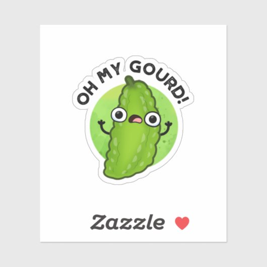 Oh Mijn Gourd Funny Veggie Pun Sticker (Vel)