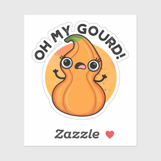 Oh Mijn Gourd Funny Veggie Pun Sticker (Vel)
