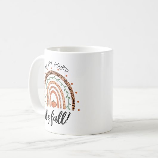 Oh, mijn gourd Het is Herfst Rainbow Coffee Mok (Voorkant links)
