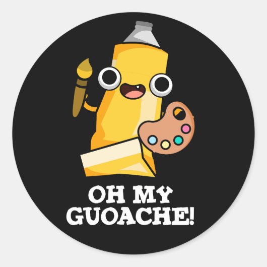 Oh Mijn Guoache Funny Artist Paint Donk BG Ronde Sticker (Voorkant)
