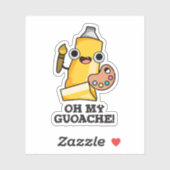 Oh mijn guoache grappige kunstenaar verf woordspel sticker (Vel)