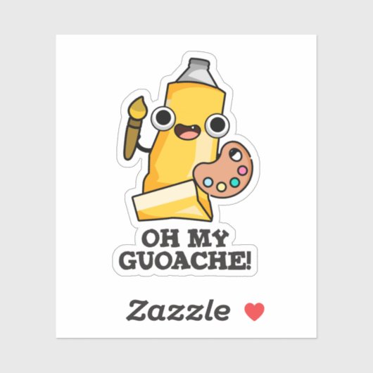 Oh mijn guoache grappige kunstenaar verf woordspel sticker (Vel)