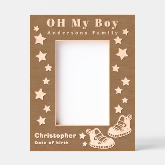 Oh mijn jongen Baby Gegraveerde Lijstjes (Voorkant)